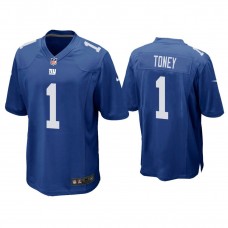 New York Giants #1 Kadarius Toney Royal 2021 NFL Draft Game Jersey
