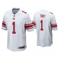New York Giants #1 Kadarius Toney White 2021 NFL Draft Game Jersey