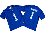 New York Giants #1 Malik Nabers Blue Vapor F.U.S.E. Limited Jersey