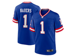 New York Giants #1 Malik Nabers Royal Classic Vapor Limited Jersey