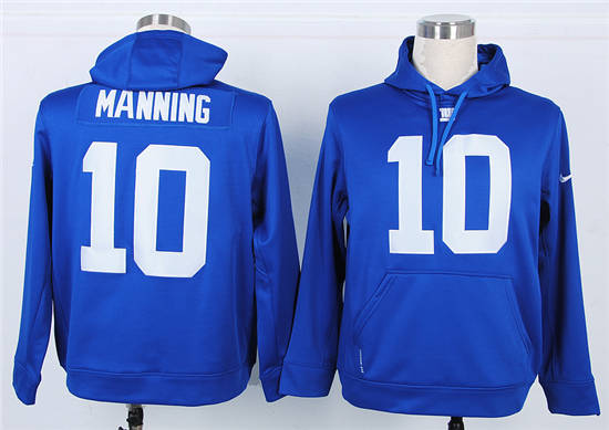 New York Giants #10 Eli Manning Nik hoody blue