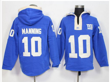 New York Giants #10 Eli Manning Royal Blue Player Winning Method Pullover NFL Hoodie