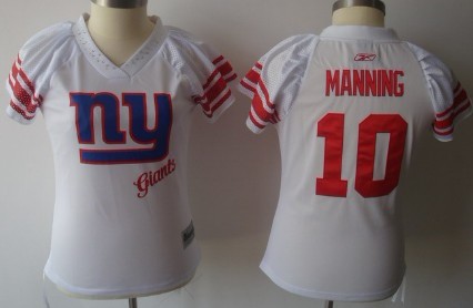 New York Giants #10 Manning White With Blue Womens Sweetheart Jersey