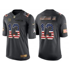 New York Giants #13 Odell Beckham Jr Anthracite Salute to Service USA Flag Fashion Jersey
