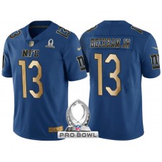 New York Giants #13 Odell Beckham Jr NFC 2017 Pro Bowl Blue Gold Limited Jersey