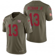 New York Giants #13 Odell Beckham Jr Olive 2017 Salute to Service Limited Jersey
