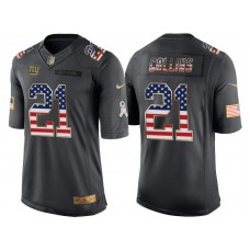 New York Giants #21 Landon Collins Anthracite Salute to Service USA Flag Fashion Jersey