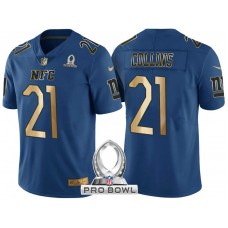 New York Giants #21 Landon Collins NFC 2017 Pro Bowl Blue Gold Limited Jersey