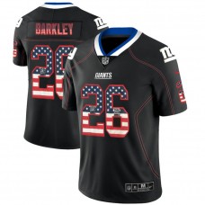 New York Giants #26 Saquon Barkley Black 2018 USA Flag Fashion Color Rush Limited Jersey