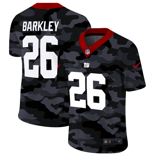 New York Giants #26 Saquon Barkley Men's Nike 2020 Black CAMO Vapor Untouchable Limited Stitched NFL Jersey