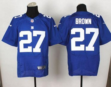 New York Giants #27 Stevie Brown Royal Blue Team Color NFL Elite Jersey