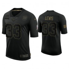 New York Giants #33 Dion Lewis Black 2020 Salute to Service Limited Jersey