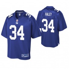 New York Giants #34 Grant Haley Royal Pro Line Player Jersey