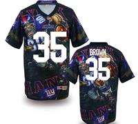 New York Giants #35 Brown Stitched NFL Elite Fanatical Version Jersey (1)