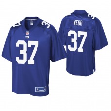 New York Giants #37 B.W. Webb Royal Pro Line Player Jersey