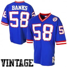 New York Giants #58 Carl Banks Mitchell & Ness Royal Blue Authentic Throwback Jersey