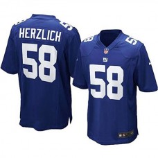 New York Giants #58 Mark Herzlich Royal Blue Game Jersey