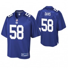New York Giants #58 Tae Davis Royal Pro Line Player Jersey