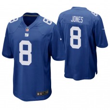 New York Giants #8 Daniel Jones 2019 NFL Draft Royal Game Jersey