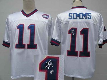 New York Giants 11# Phil Simms white throwback Jersey(Signed Elite)