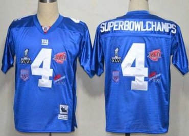 New York Giants 4 Superbowl Champs Blue NFL Jerseys