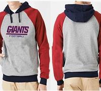 New York Giants Authentic Logo Pullover Hoodie Grey & Red