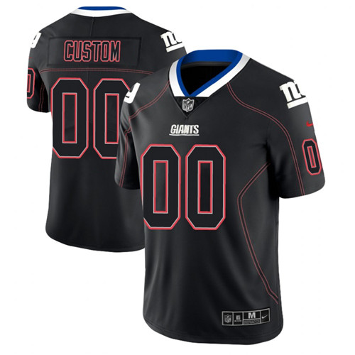 New York Giants Custom 2018 Lights Out Color Rush Limited Black Jersey