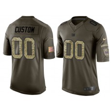 New York Giants Olive Camo Salute to Service Veterans Day Customized Jersey