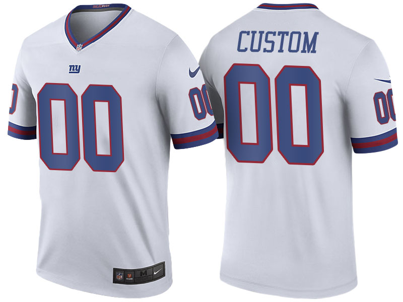 New York Giants White Custom Color Rush Limited Jersey