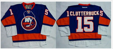 New York Islanders #15 Cal Clutterbuck Baby Blue Home Stitched NHL Jersey