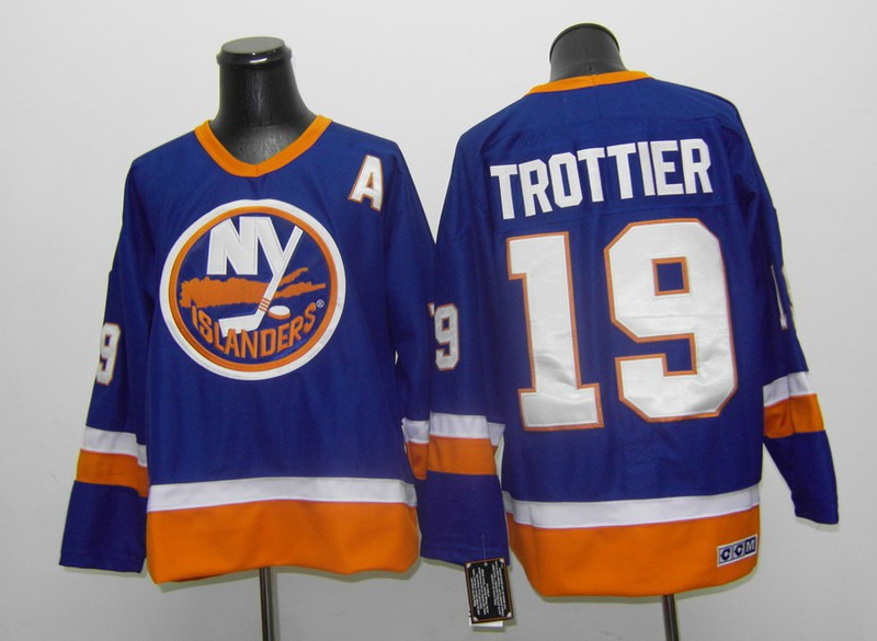 New York Islanders #19 Bryan Trottier Light Blue CCM Jersey Stitched