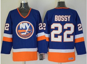 New York Islanders #22 Mike Bossy Baby Blue CCM Throwback Stitched NHL Jersey
