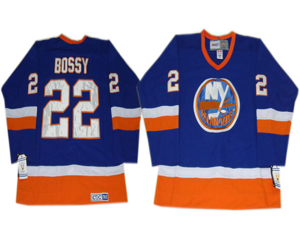 New York Islanders #22 Mike Bossy Light Blue CCM Jersey Stitched