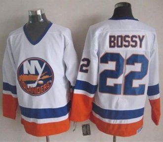 New York Islanders #22 Mike Bossy White CCM Throwback Stitched NHL Jersey
