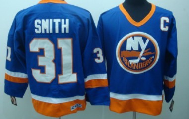 New York Islanders #31 Billy Smith Light Blue CCM Jersey Stitched