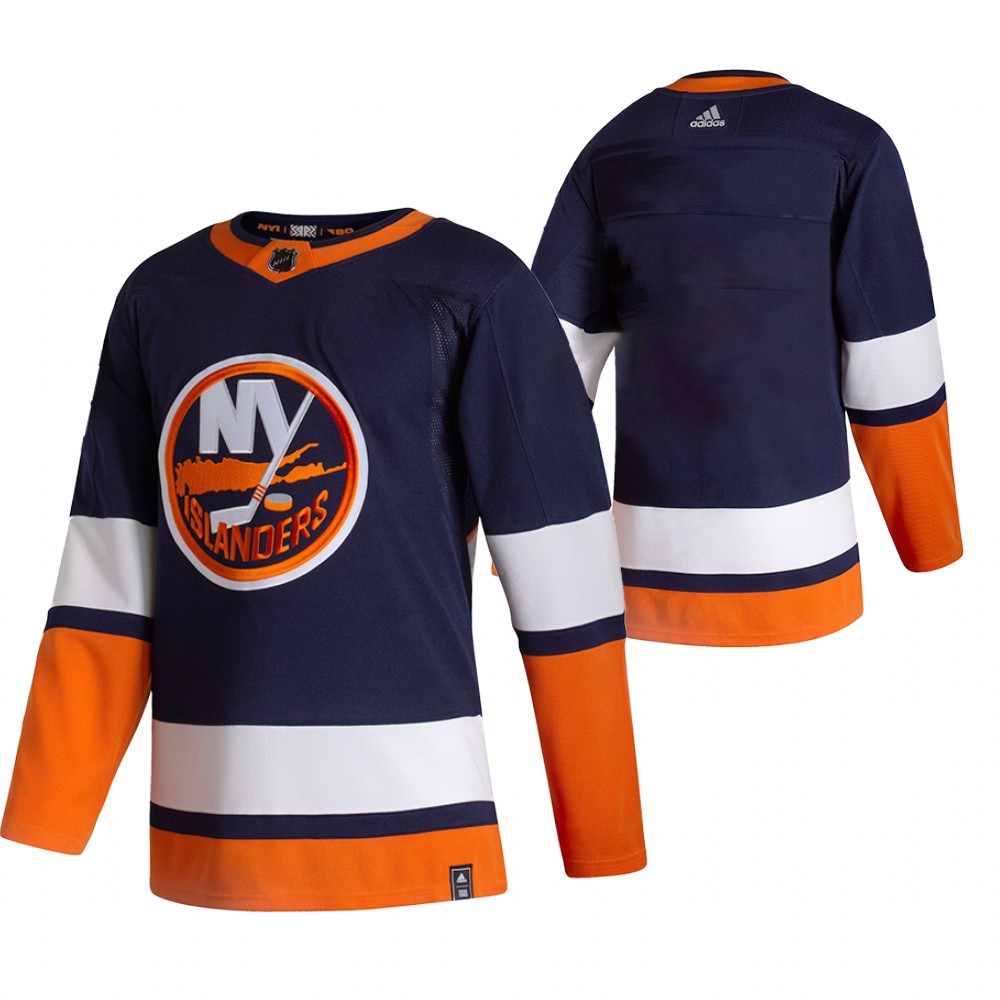 New York Islanders 2021 Reverse Retro Blank Blue Jersey Special Edition Authentic