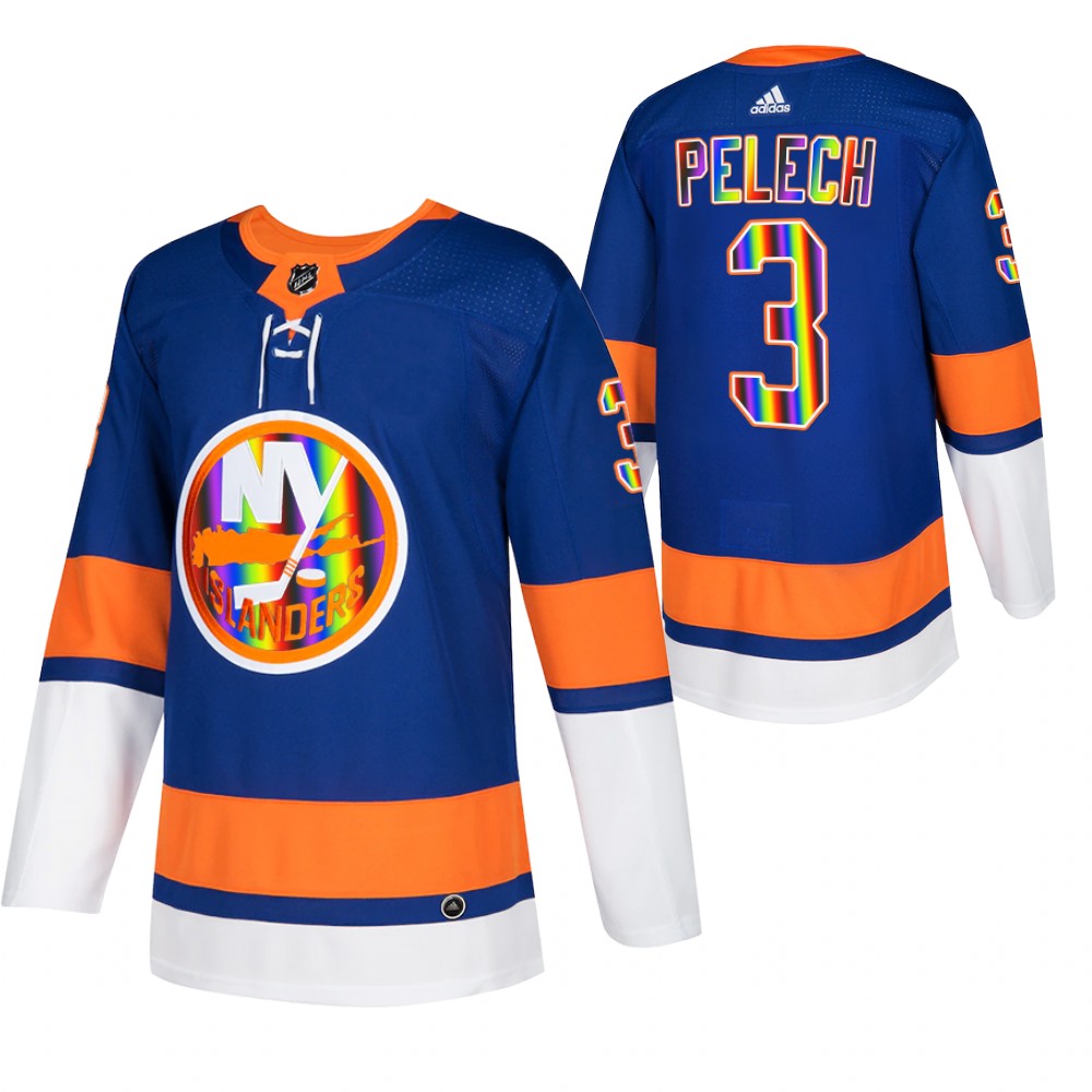 New York Islanders Adam Pelech Royal Pride Night 2022 HockeyIsForEveryone Jersey
