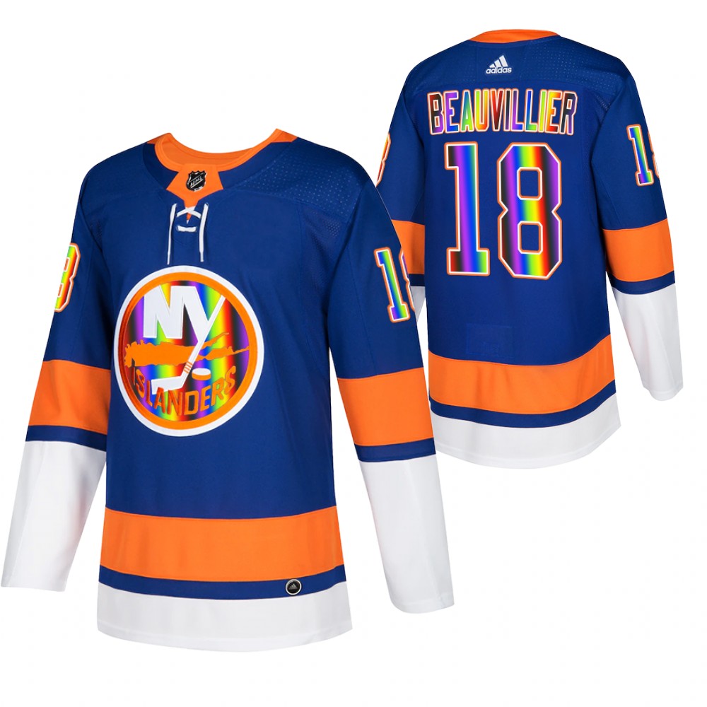 New York Islanders Anthony Beauvillier Royal Pride Night 2022 HockeyIsForEveryone Jersey