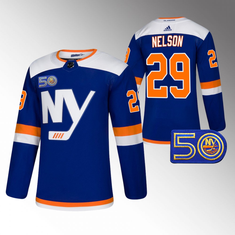 New York Islanders Brock Nelson Royal 50th Anniversary Authentic Alternate Jersey