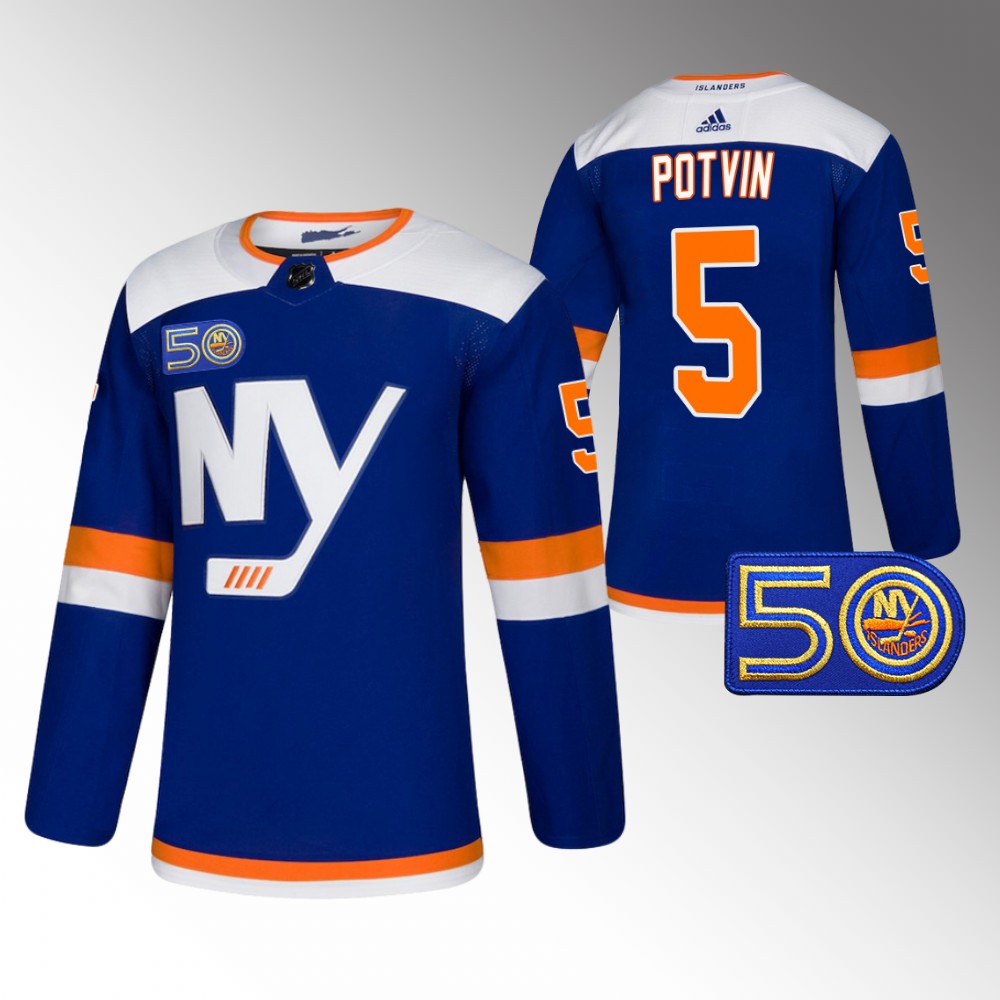 New York Islanders Denis Potvin Royal 50th Anniversary Authentic Alternate Jersey