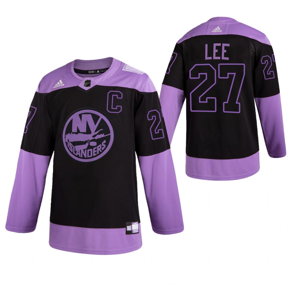 New York Islanders HockeyFightsCancer Anders Lee Purple Jersey Authentic