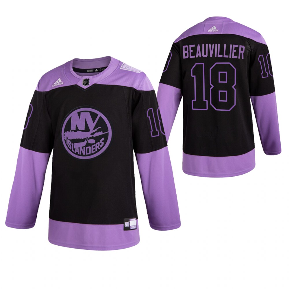 New York Islanders HockeyFightsCancer anthony beauvillier Purple Jersey Authentic