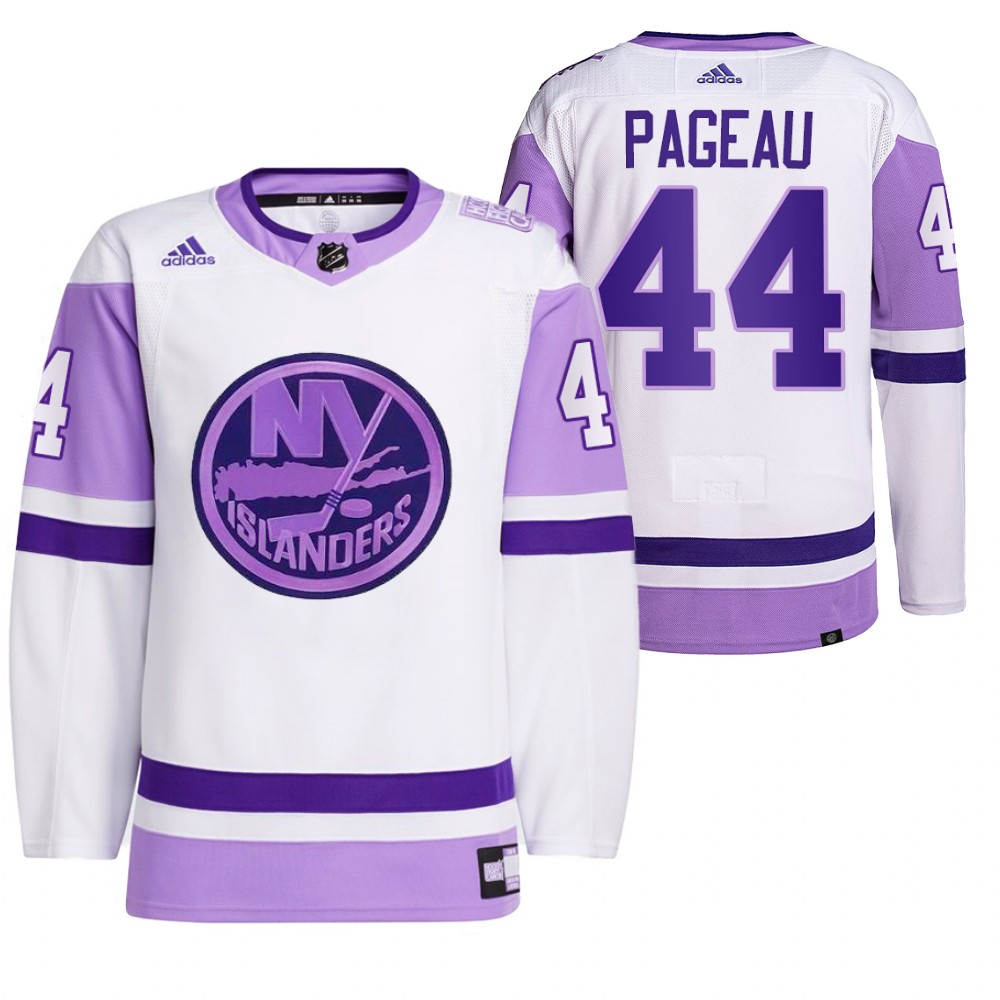 New York Islanders Jean-Gabriel Pageau 2021 HockeyFightsCancer White Primegreen Jersey