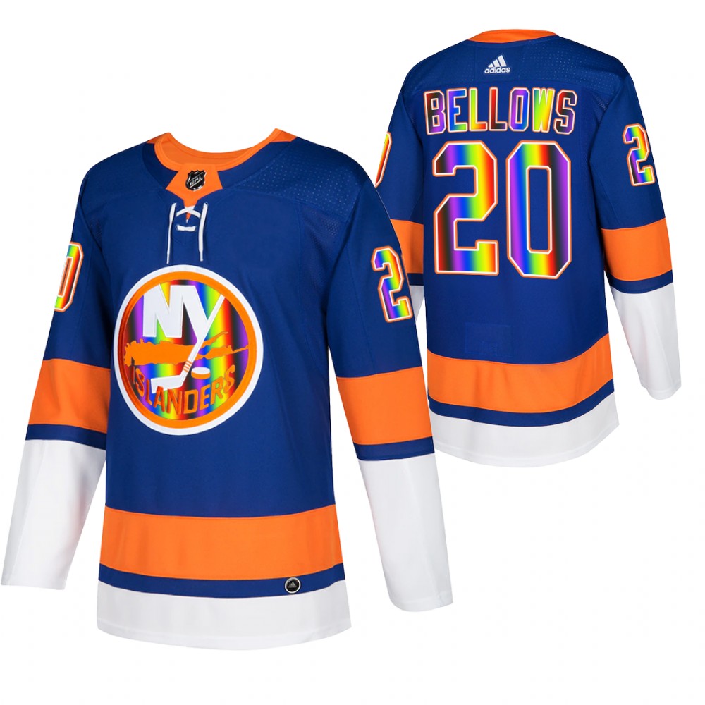 New York Islanders Kieffer Bellows Royal Pride Night 2022 HockeyIsForEveryone Jersey