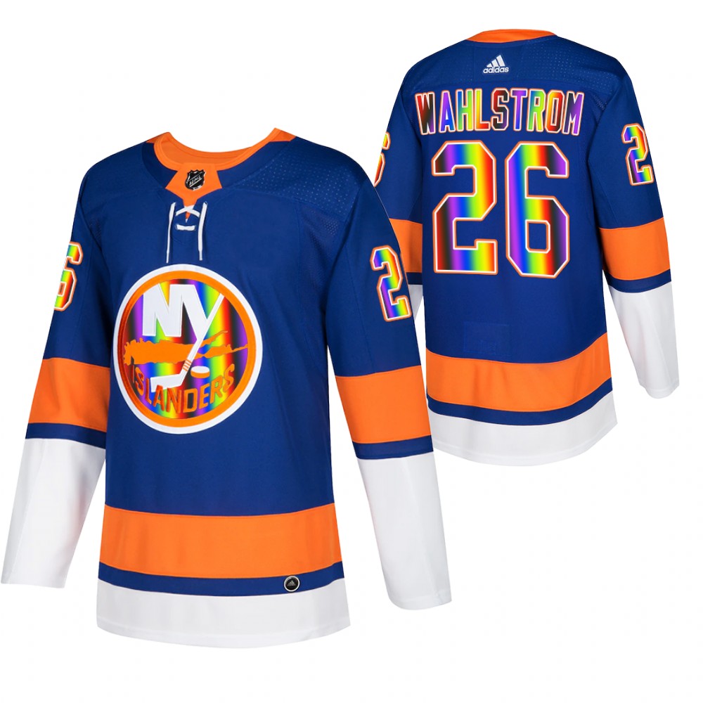 New York Islanders Oliver Wahlstrom Royal Pride Night 2022 HockeyIsForEveryone Jersey