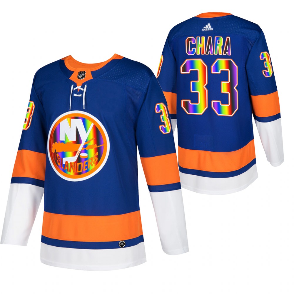 New York Islanders Zdeno Chara Royal Pride Night 2022 HockeyIsForEveryone Jersey