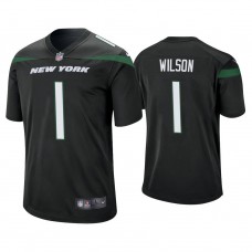 New York Jets #1 Zach Wilson Black 2021 NFL Draft Game Jersey