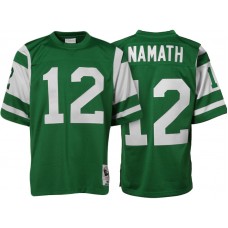 New York Jets #12 Joe Namath Green Authentic Throwback Jersey