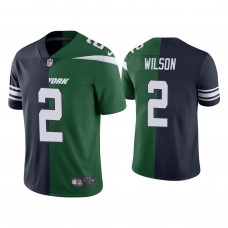 New York Jets #2 Zach Wilson Navy Green 2021 NFL Draft Split Jersey