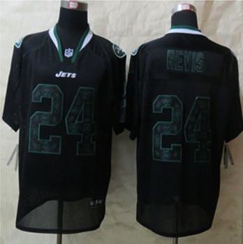 New York Jets #24 Darrelle Revis New Lights Out Black Men's Stitched NFL Elite Jersey